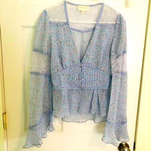 Divine Heritage Flutter Sleeve Blouse